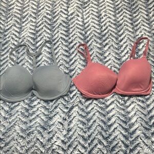 PINK Victoria's Secret Smooth T-Shirt Bras - Gray & Mauve Pink